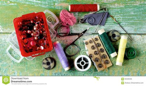 Sewing Items Concept Stock Photo Image Of Pins Container 84346456