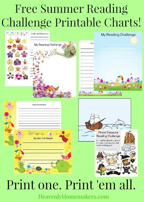 Too hot to go outside? Free Summer Reading Challenge Printable Charts | Reading challenge, Education quotes for ...