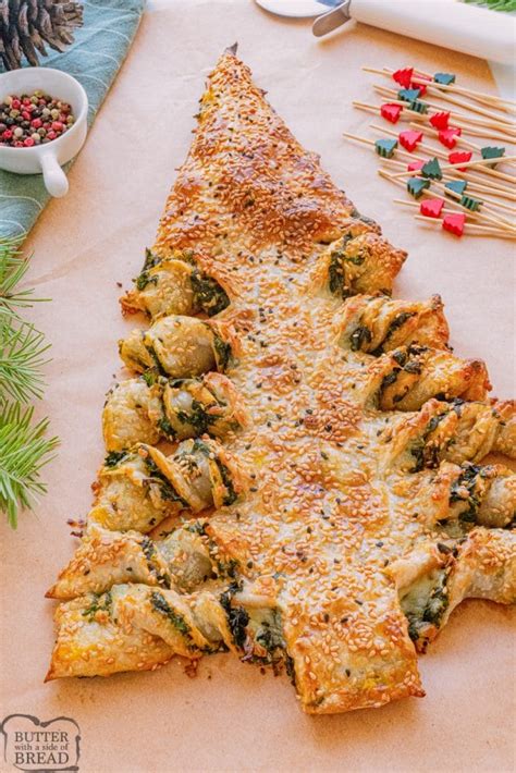 Cheesy Puff Pastry Christmas Tree Butter With A Side Of Bread