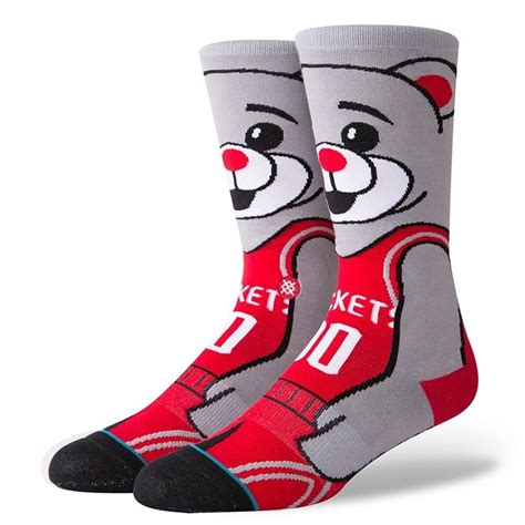 Stance Socks Nba Arena Clutch The Bear Red Houston Rockets Basketball