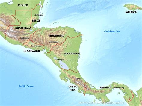 Geographical Map Of Central America