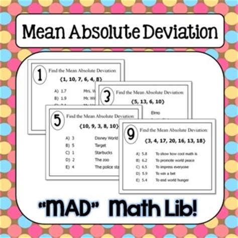 I don't understand the question. Mean Absolute Deviation Math Lib | Activities, Boxes and ...