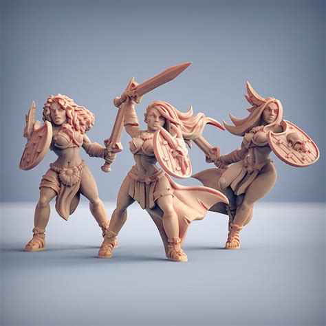 Amazonian Warriors 3D Printed Resin Miniature Tabletop Role Etsy