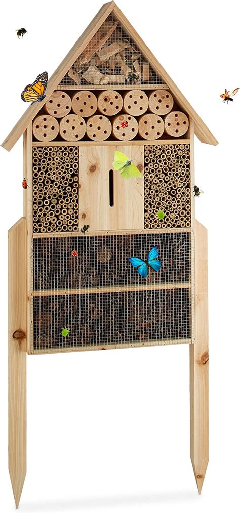Relaxdays Free Standing XL Insect Hotel Nest Help For Bees