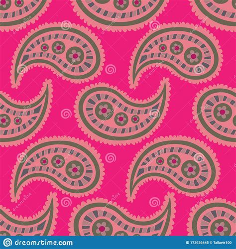 Paisley On Pink Paisley Dreams Seamless Repeat Pattern In Greenblue