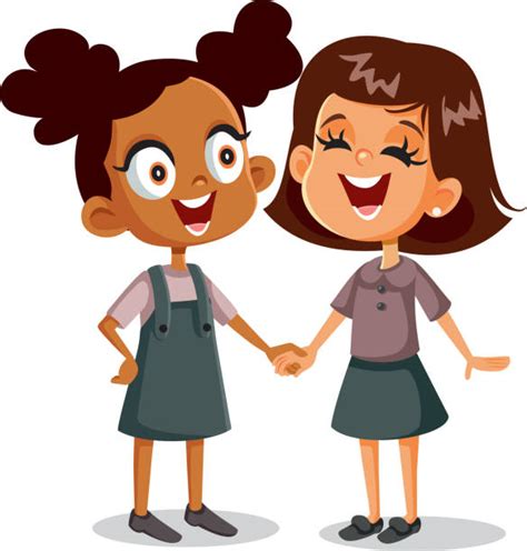 Two Friends Holding Hands Cartoons Illustrations Royalty Free Vector Graphics And Clip Art Istock