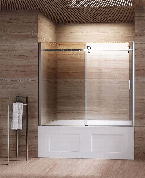Glass shower enclosures frameless shower doors cast glass wow products shower tub custom paint glass jewelry royal blue art deco. bathtub with sliding glass doors - Google Search ...