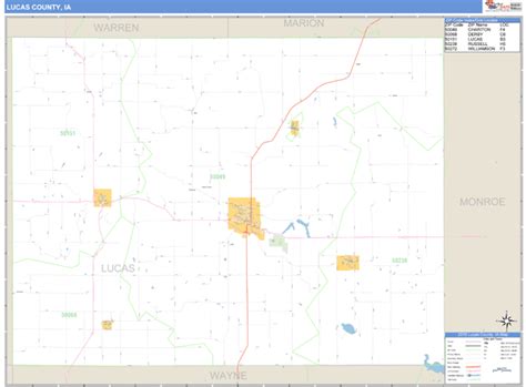 Lucas County Iowa Zip Code Wall Map