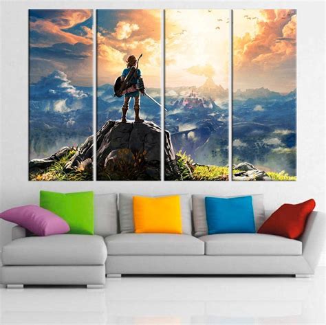 Legend Of Zelda Poster Video Game Breath Of The Wild Home Wall Etsy