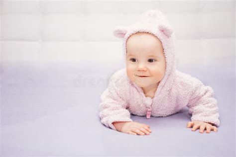 Little Happy Baby In Pink Stock Image Image Of Small 132476087