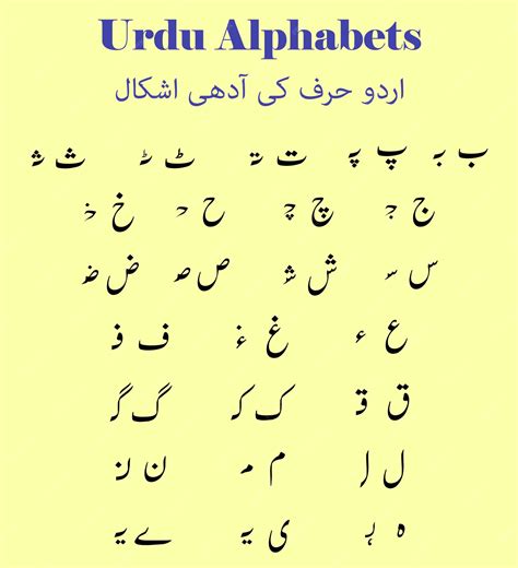Premium Vector Urdu Alphabets Half Shapes