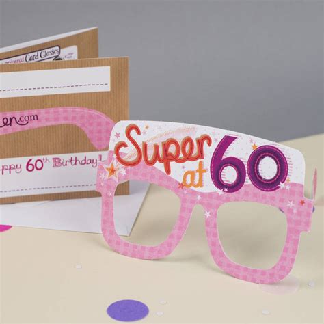 60th Birthday Card Glasses For Her By Tandem Green