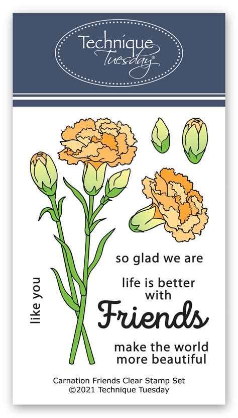Carnation Friends Stamp Set Flowers Technique Tuesday