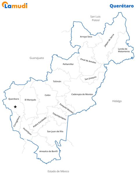 Mapa De Quer Taro Con Nombres Y Divisi N Municipal Lamudi