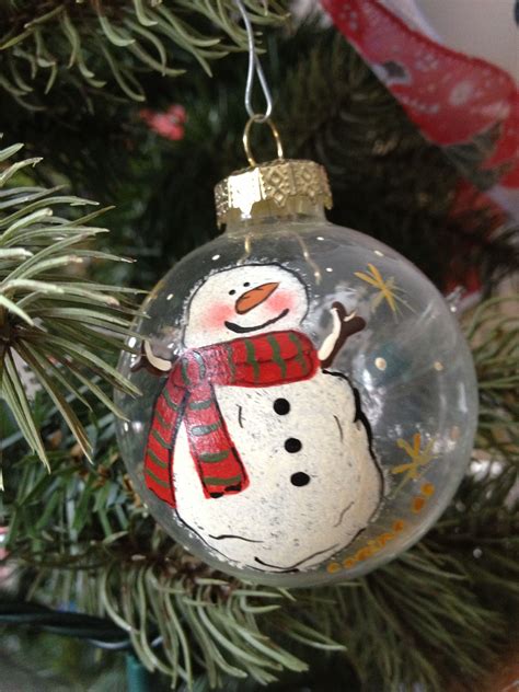 Snowman Ornament Tole Painting Christmas Bulbs Tole Painting