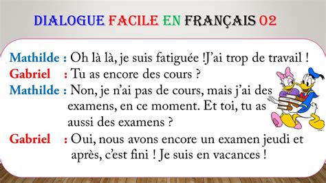 Dialogue Exemple Francais