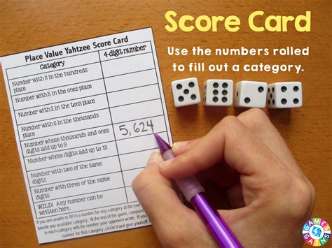 Score Some Points With Place Value Yahtzee Games 4 Gains