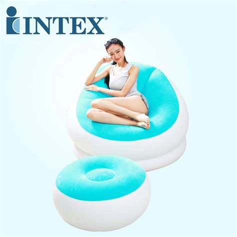 Intex Flocked Pvc Inflatable Air Sofa 68572 Lounge Chair Sofa 3 Colors Available Color Box