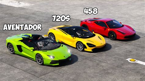 Not only is this a battle of the fans, it. GTA 5 - LAMBORGHINI AVENTADOR vs FERRARI 458 ITALIA vs MCLAREN 720s - YouTube