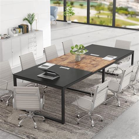 Buy Tribesigns 8ft Rectangular Conference Table With Metal Base 9448l
