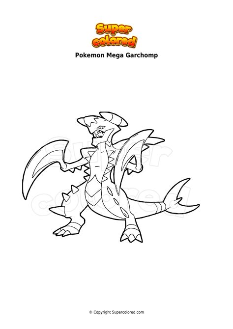 Mega Garchomp Coloring Page