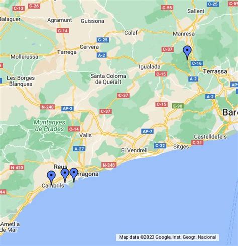 Costa Dorada Spain Map