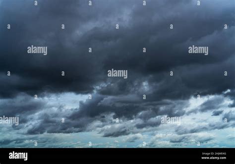 Overcast Sky Dramatic Gray Sky And Dark Clouds Before Rain In Rainy