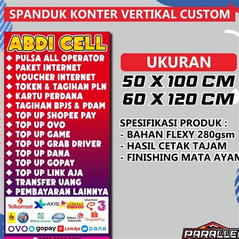 Jual Spanduk Konter Custom Banner Konter Custom Spanduk Counter Pulsa