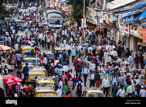 Mumbai India Indian Asian Dadar West Rush Hour Commuters Pedestrians