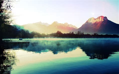 Landscape Lake Fog Relax Wallpapers And Images Wallpapers