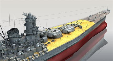 3d Ijn Yamato Japanese Battleship Model Battleship Yamato Model Ships