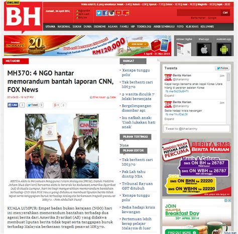 Download berita harian metro apk 4.1 for android. 1835) BERITA HARIAN -MH370: 4 NGO hantar memorandum bantah ...