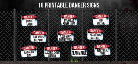 10 Printable Danger Signs Download Print Decorate Spookteek