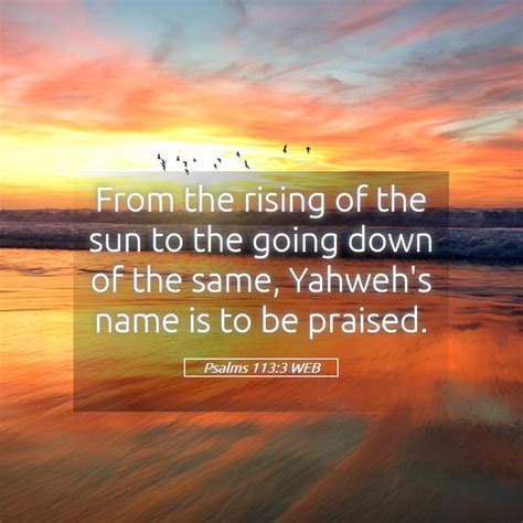 Psalms 1133 Web From The Rising Of The Sun To The Going Down Of