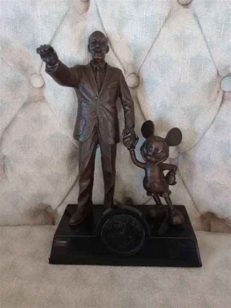 Walt Disney And Mickey Bronze Partners Statue Exclusive Disneyland