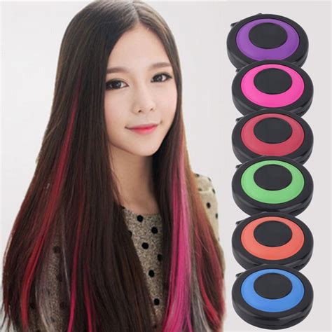 Professional 6 Colors Temporary Hair Dye Powder Cake Styling Hair Chalk