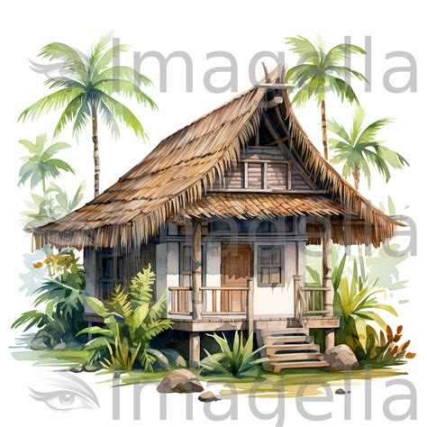 Bahay Kubo Clipart In Oil Painting Style Artwork High Res 4k And Vector