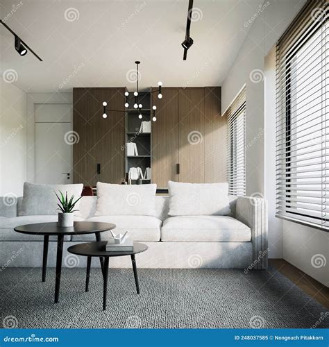 Modern Japandi Style Apartment White Room Interior Design With