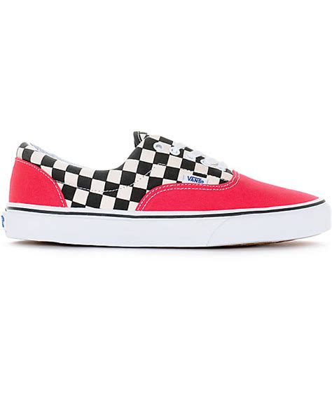 Vans old skool checkered red and white mens size 9.5 model 508182. Vans Era 2-Tone Checkered Red & White Skate Shoes | Zumiez
