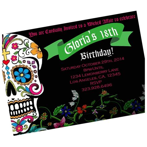 Dia De Los Muertos Birthday Invitations Walgreens Pic Paper