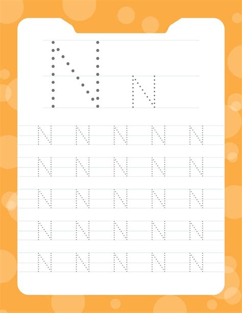 Letter N Tracing Alphabet Worksheets 2154499 Vector Art At Vecteezy