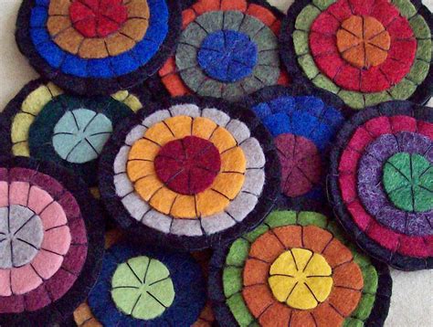 Primitive Wool Felt Pennies Handmade Penny Rug Primitive Etsy Diy