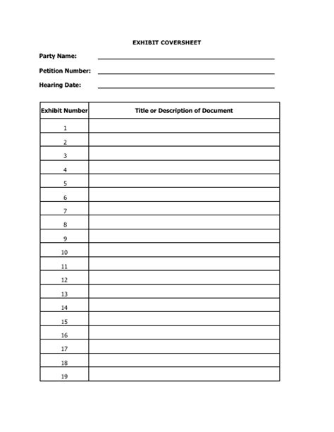 Indiana Exhibit Coversheet Form Fill Out Sign Online And Download