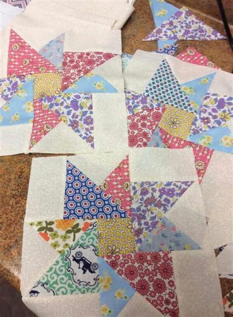Pinwheel Star Quilt Blocks Quilts Blanket