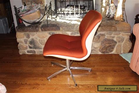 Vintage Dark Orange Steel Case Desk Office Chair Mid Century Modern For