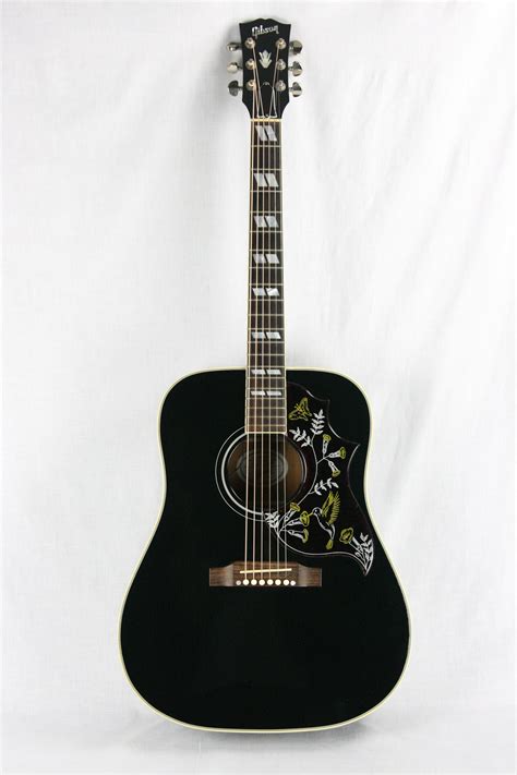 2012 Gibson Hummingbird In Ebony Black Finish Dreadnought Acoustic Gu