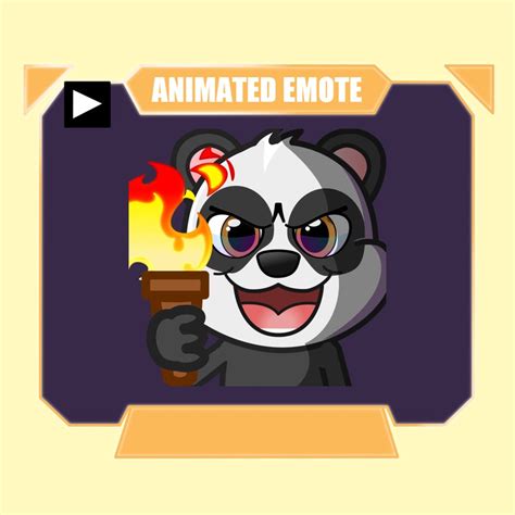 Animated Panda Riot Emote For Twitch Kick Discord Youtube Panda With