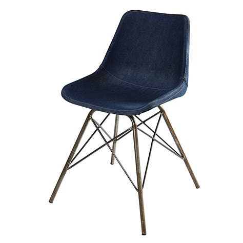 Chaise en jean et métal AusterlitzChaise  Bleu  50x80x53cm  MAISONS