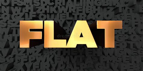 Flat Gold Text On Black Background 3d Rendered Royalty Free Stock