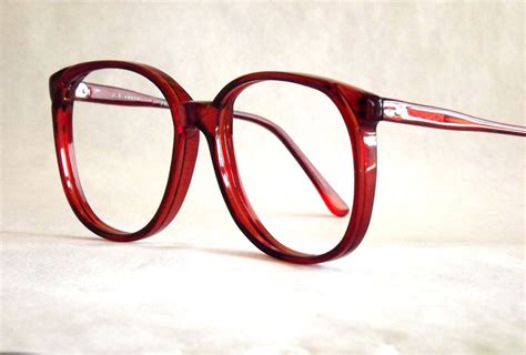 Huge Preppy Red Eyeglasses Frames Vintage Eyewear Womens
